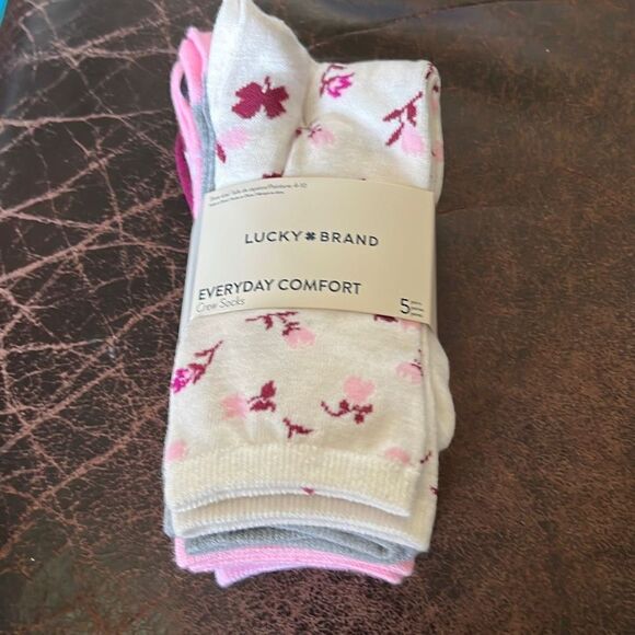 Lucky Brand Crew Socks 5pk - Picture 1 of 6